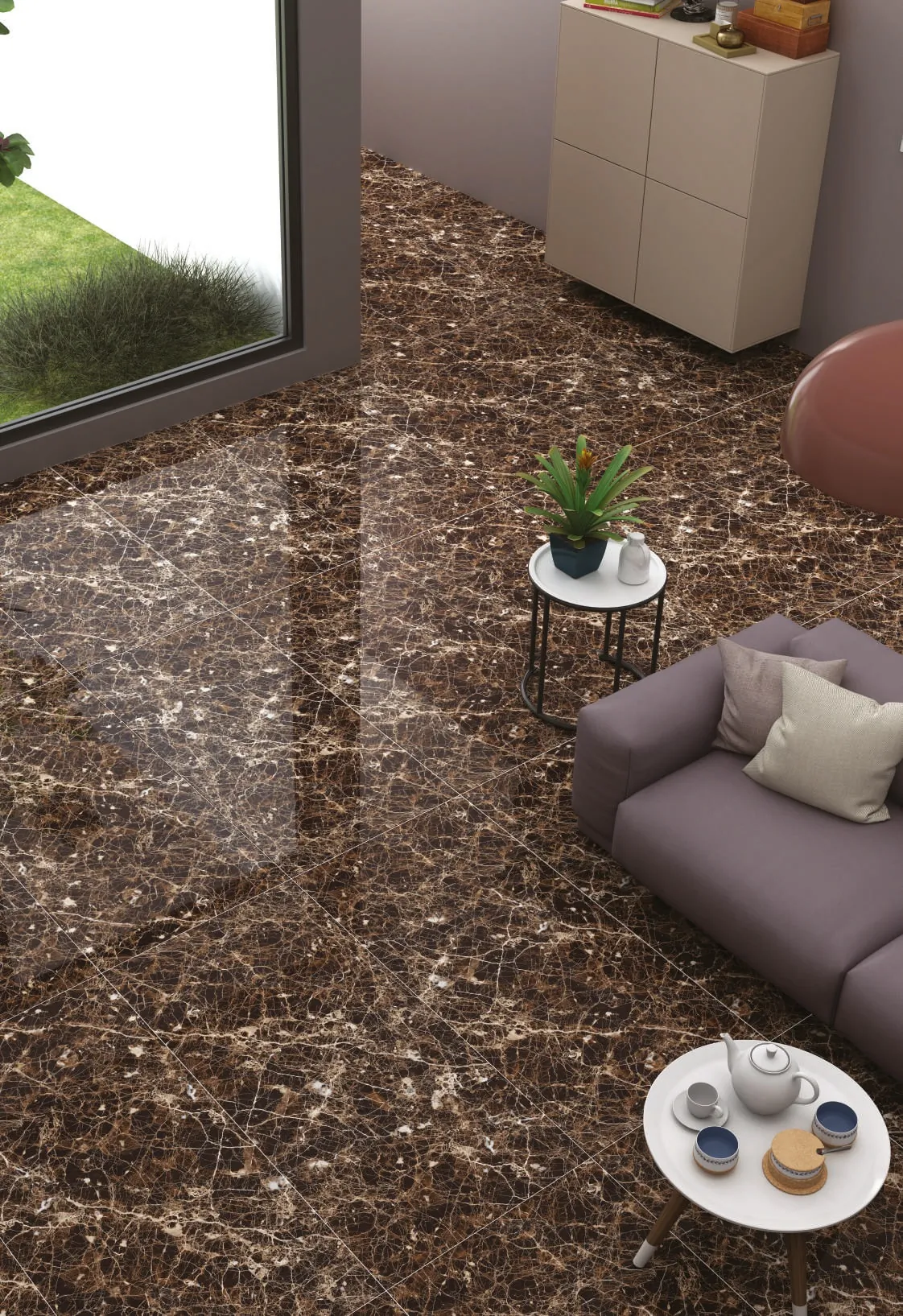 Керамогранит ХайГлосси Эмперадор Чоко/HG Glossy Emperador Choco